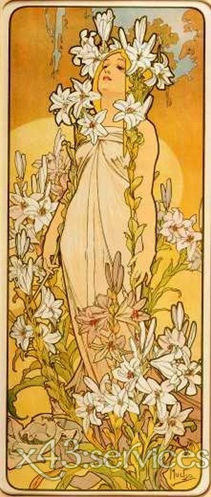 Alfons Mucha - Die Blumen Lilie - zum Schließen ins Bild klicken